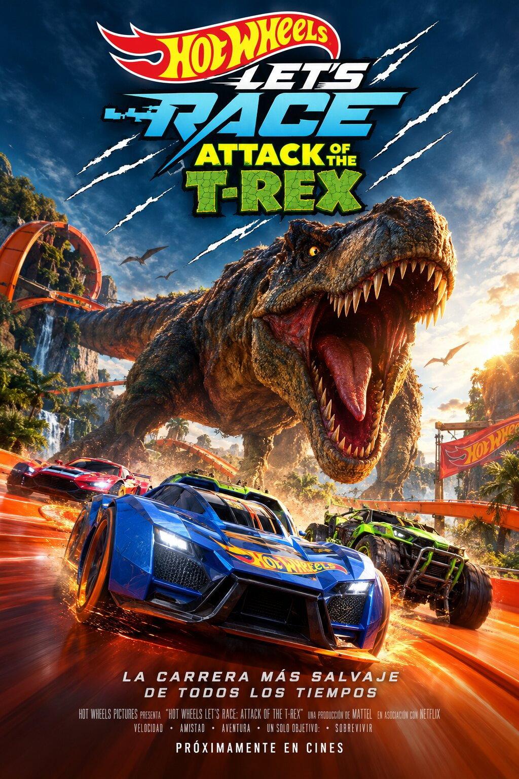 Poster Hot Wheels ¡A correr!: El ataque del T-Rex