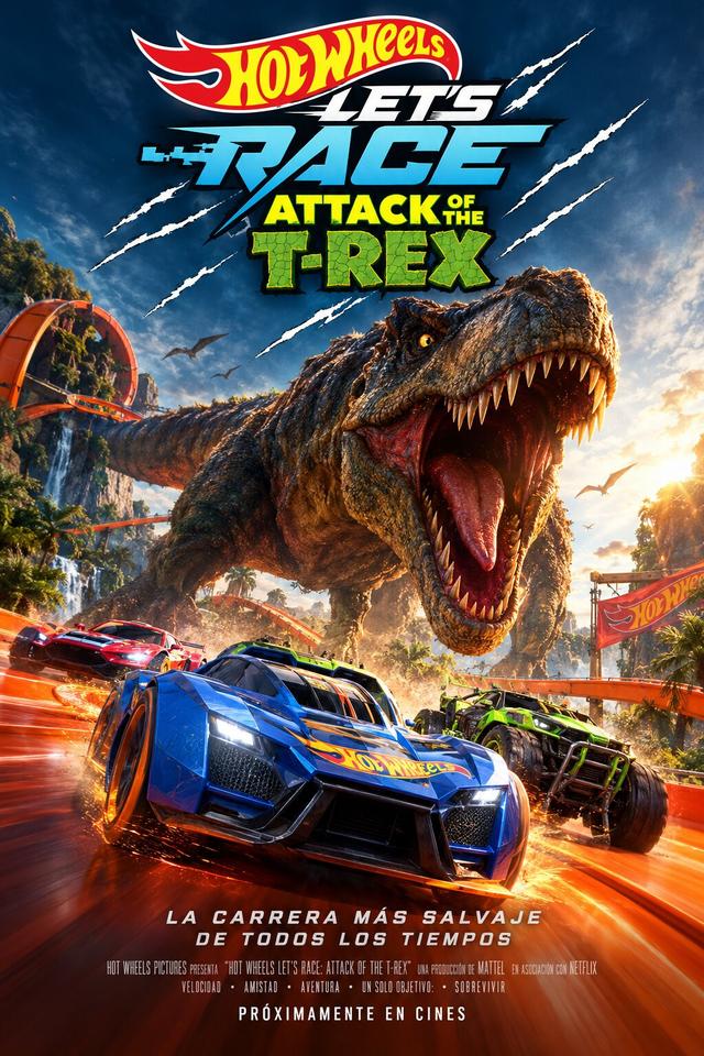 Poster Hot Wheels ¡A correr!: El ataque del T-Rex