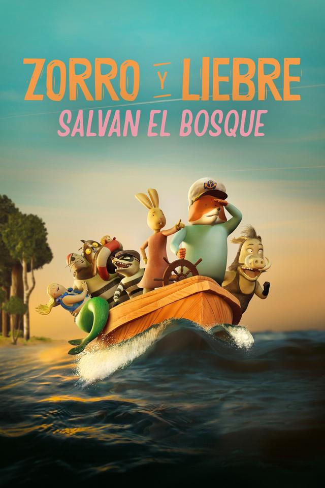 Poster Zorro y Liebre salvan el bosque