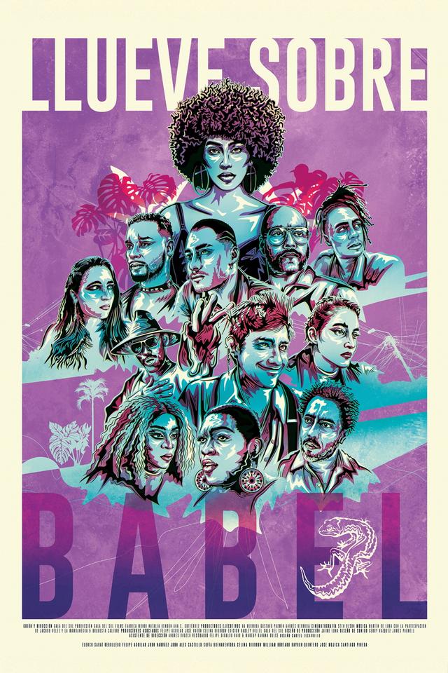 Poster Llueve sobre Babel